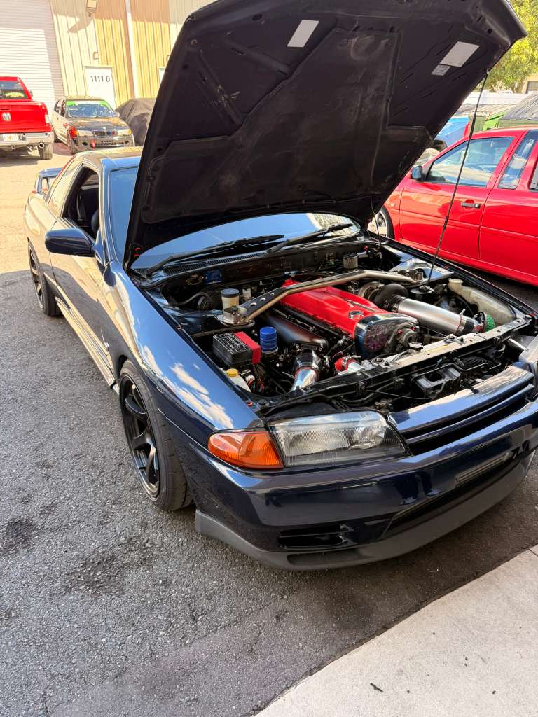 Engine bay prepared for performance service
