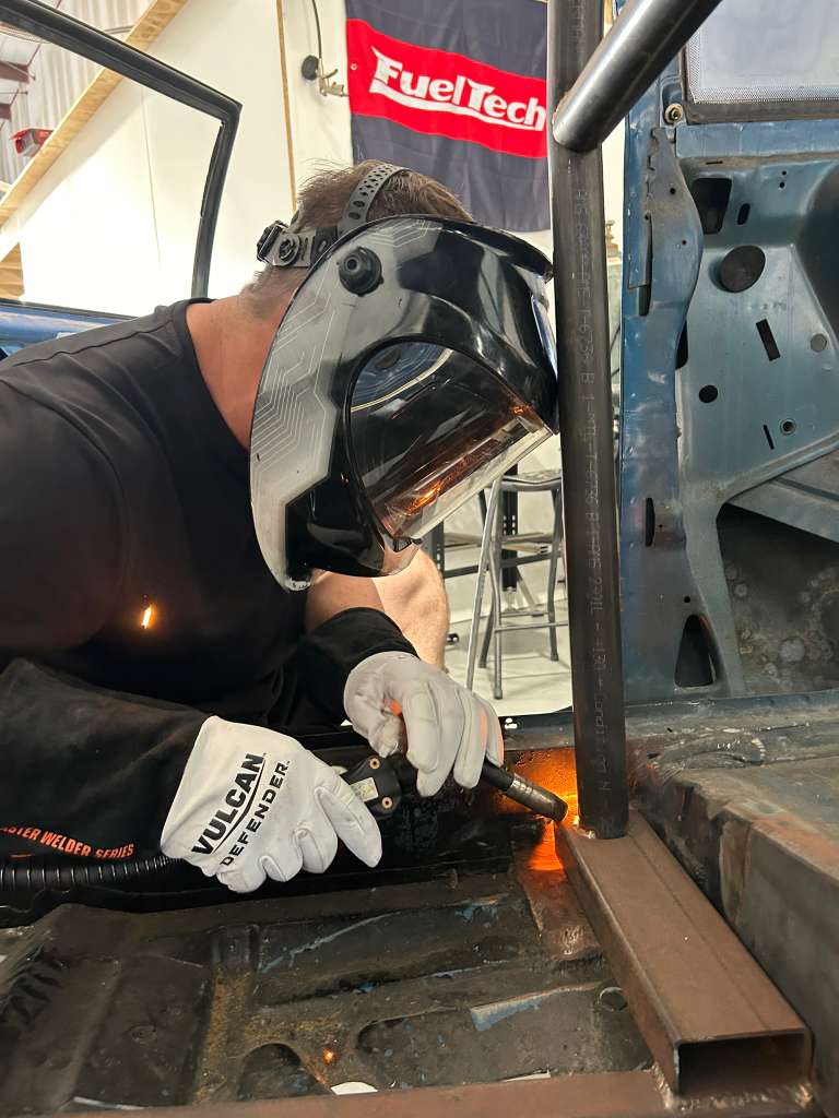 Fabrication work in progress at the shop